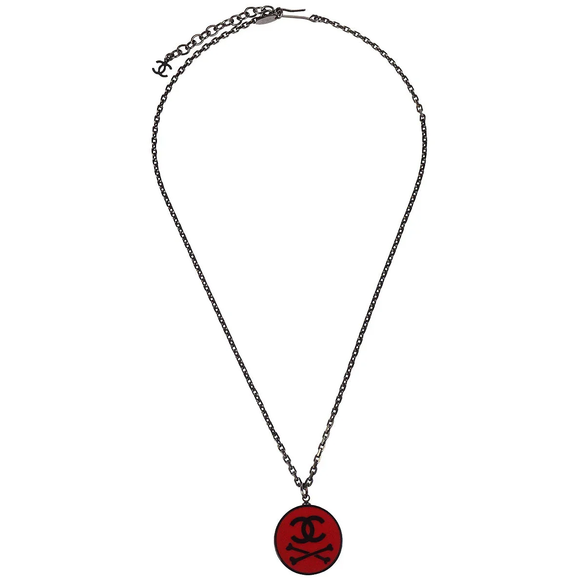 Chanel Medallion Pendant Necklace Silver 03P - Image 2