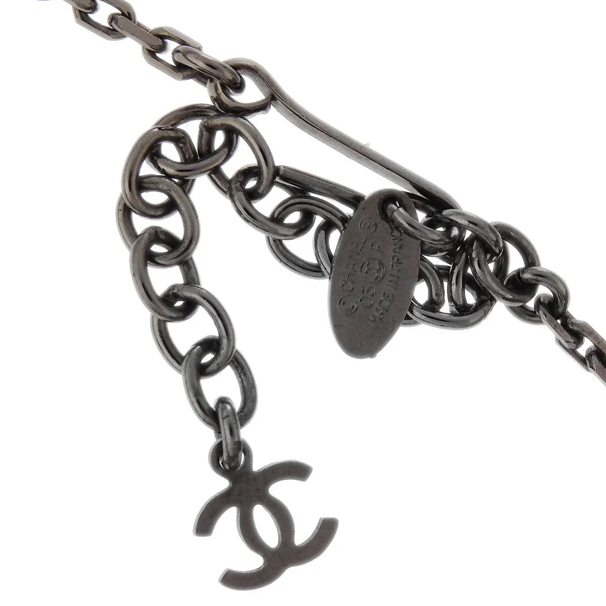 Chanel Medallion Pendant Necklace Silver 03P - Image 4