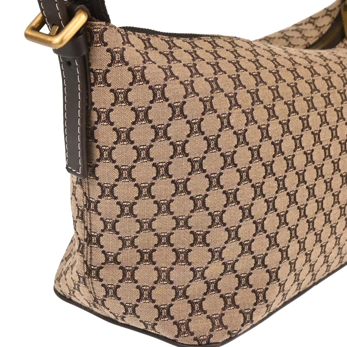 Celine Beige Canvas Macadam Handbag - Image 3