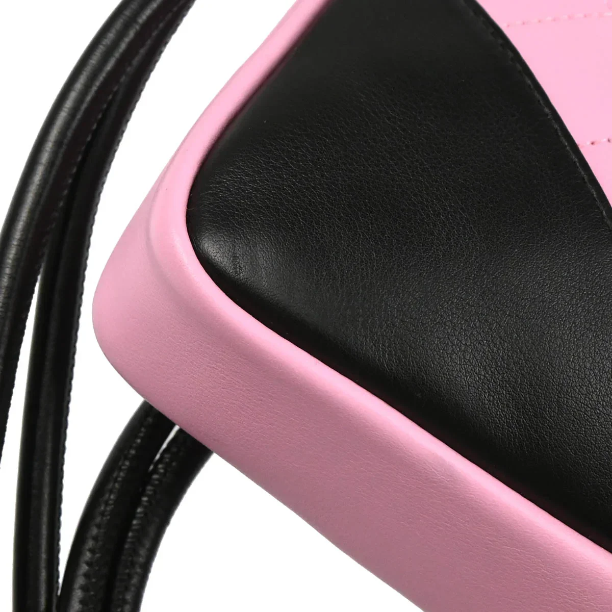 Chanel 2005-2006 Pink Black Calfskin Cambon Ligne Crossbody Bag - Image 11