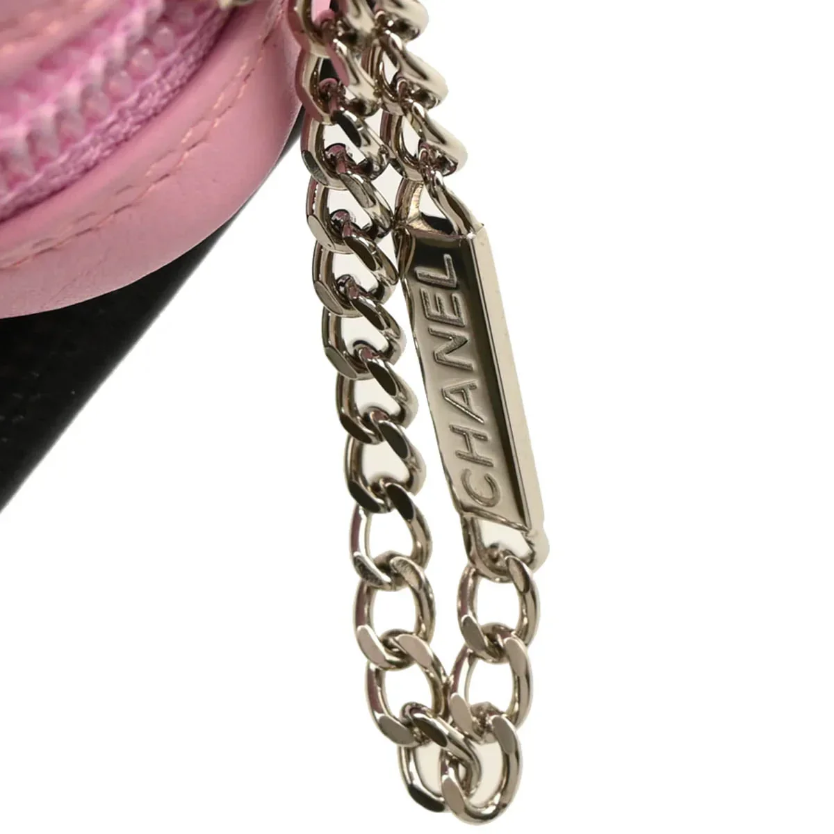 Chanel 2005-2006 Pink Black Calfskin Cambon Ligne Crossbody Bag - Image 7