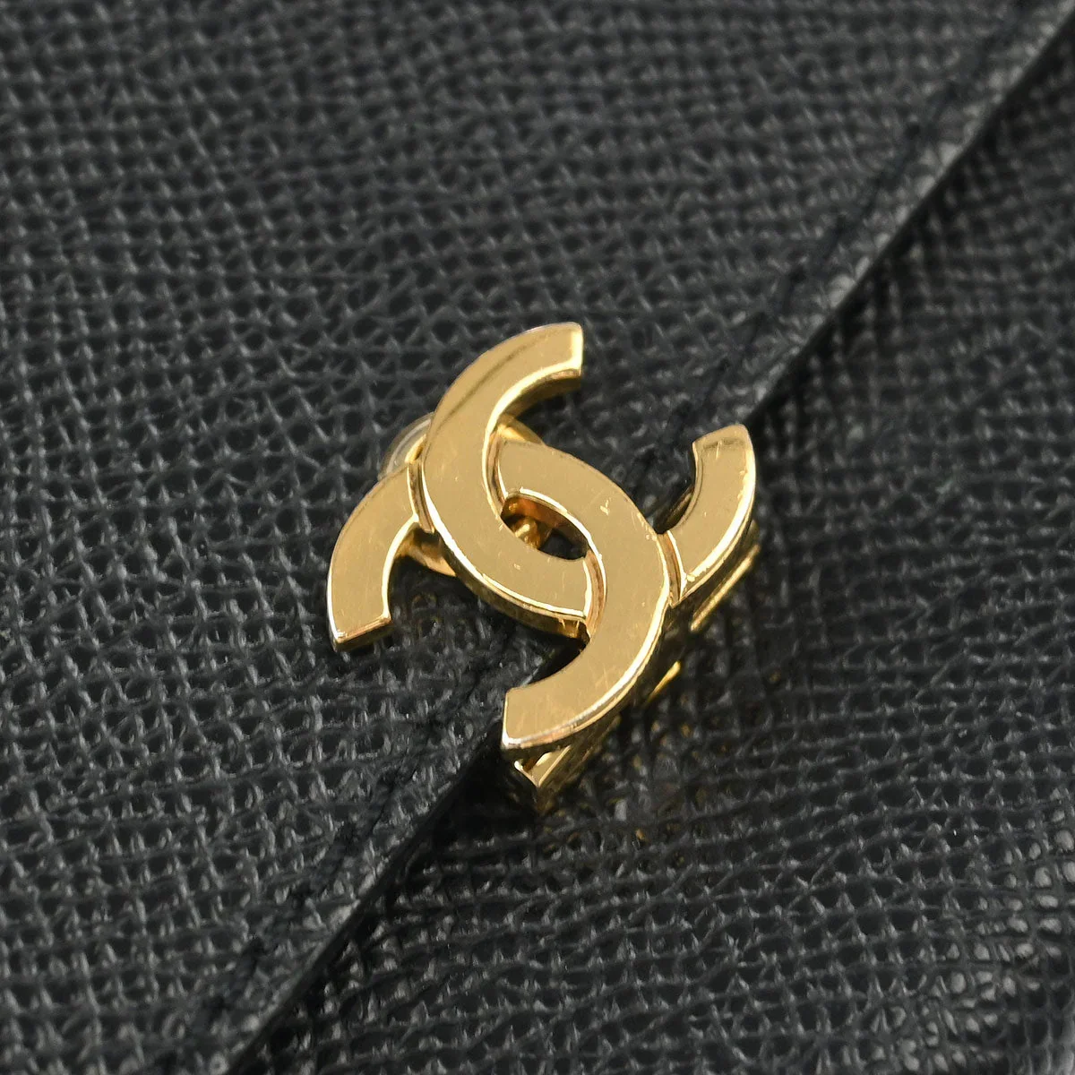 Chanel 1997-1999 Black Caviar Trifold Wallet - Image 3