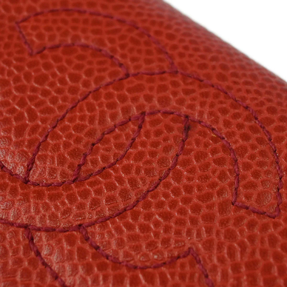 Chanel 1994-1996 Red Caviar Coin Purse Wallet - Image 3