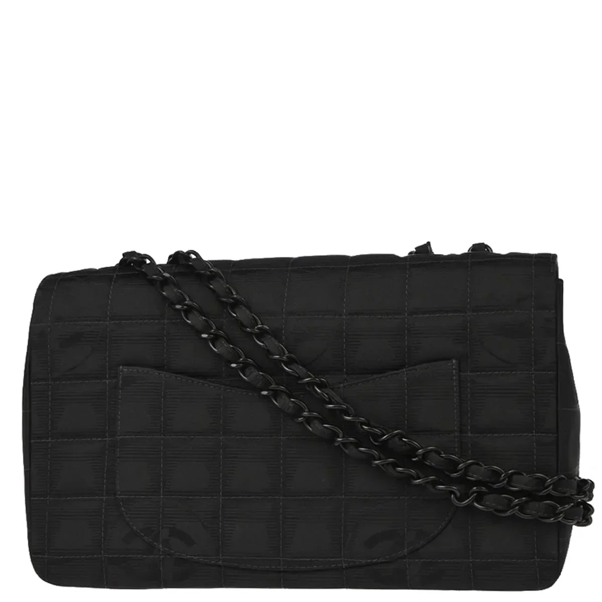 Chanel 2002-2003 Black Nylon Travel Line Single Flap Shoulder Bag - Image 2