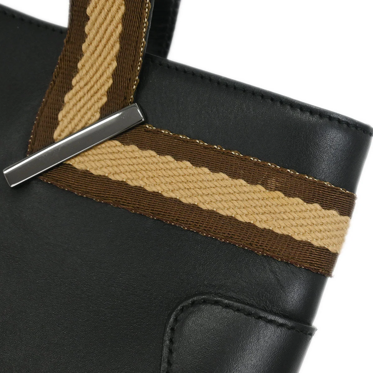 Gucci Black Leather Tote Handbag - Image 10