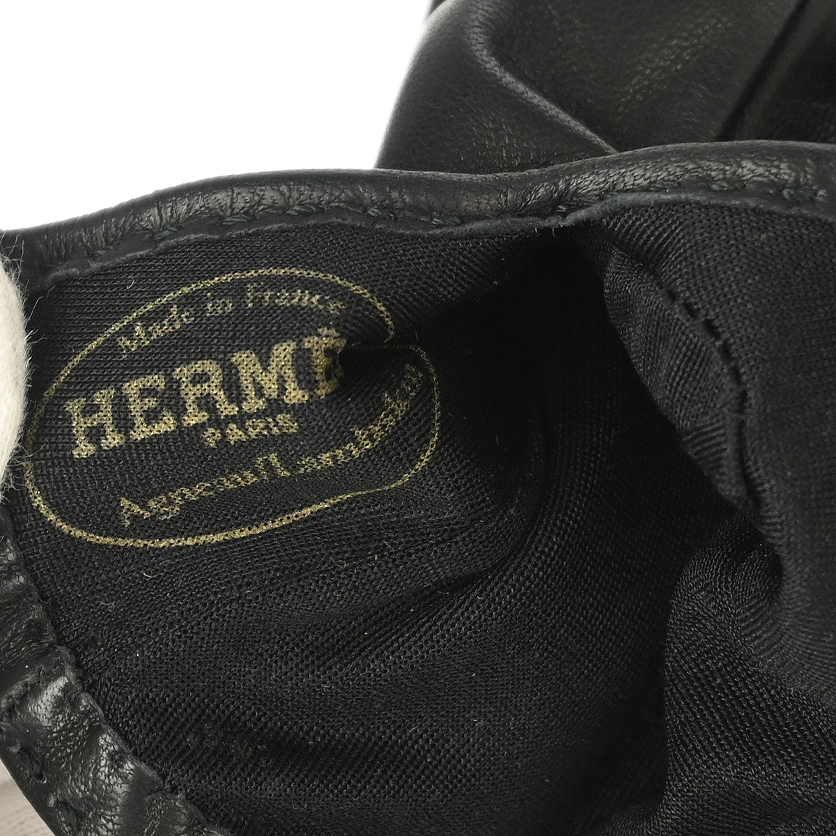 Hermes Black Leather Gloves Small Goods #6 1/2 - Image 4