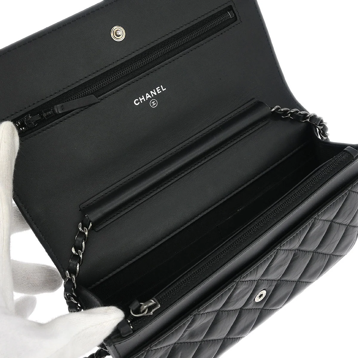 Chanel 2015-2016 Calfskin Mademoiselle Lock Icon WOC Wallet on Chain Shoulder Bag - Image 4