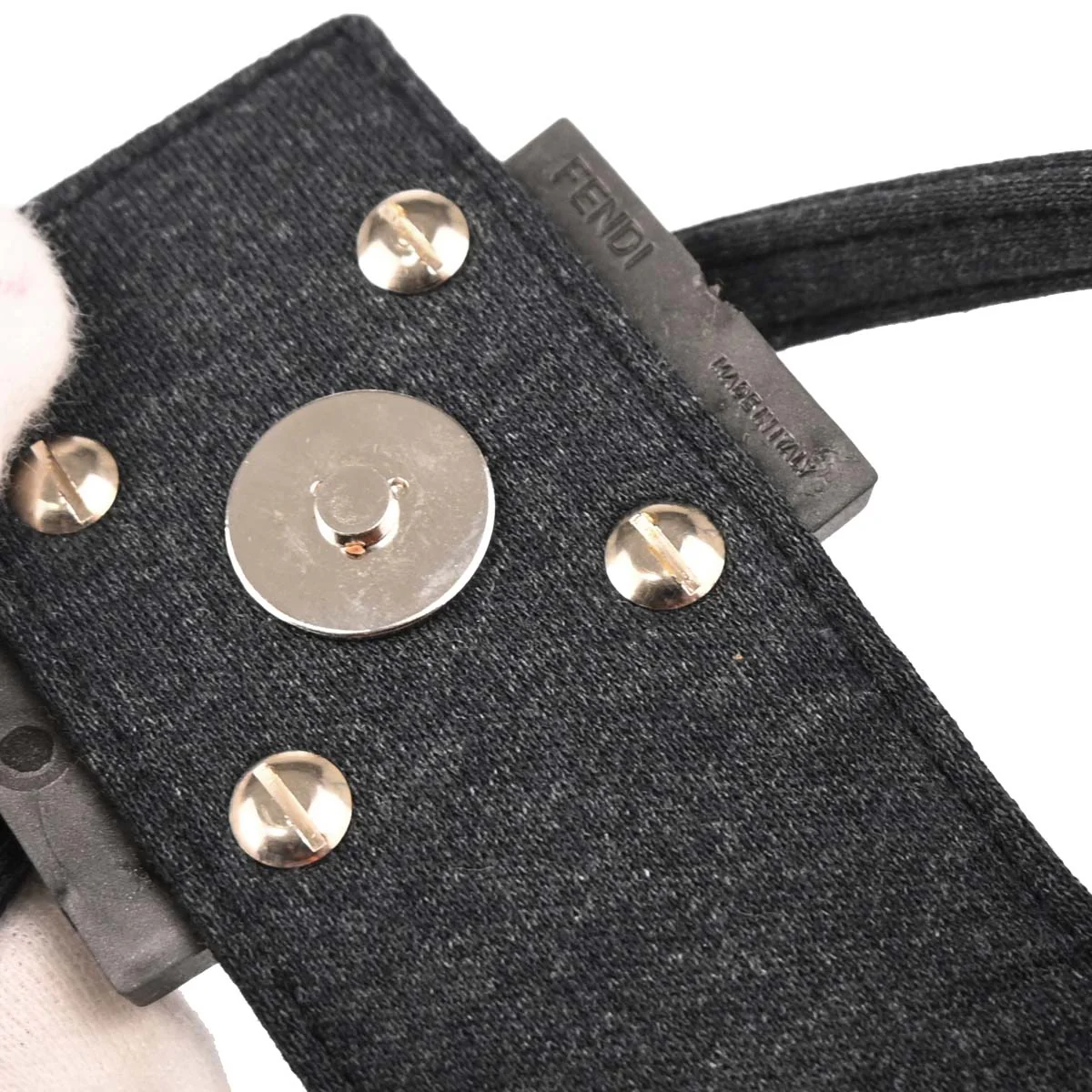 Fendi Gray Cotton Mini Handbag - Image 7
