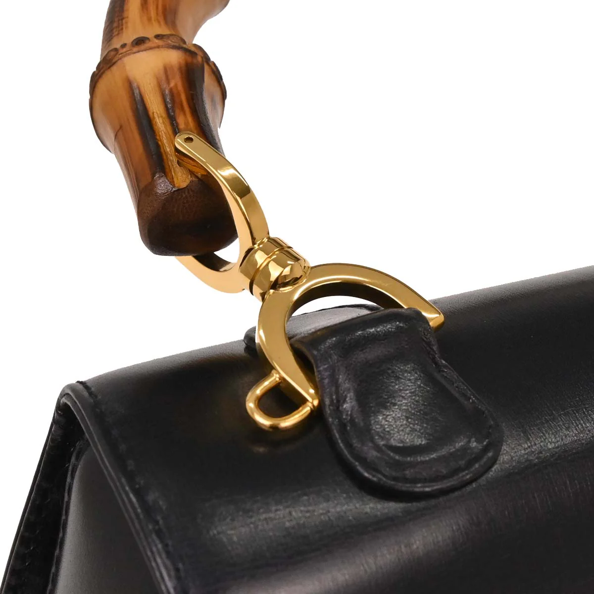 Gucci Black Bamboo 2way Shoulder Handbag - Image 4