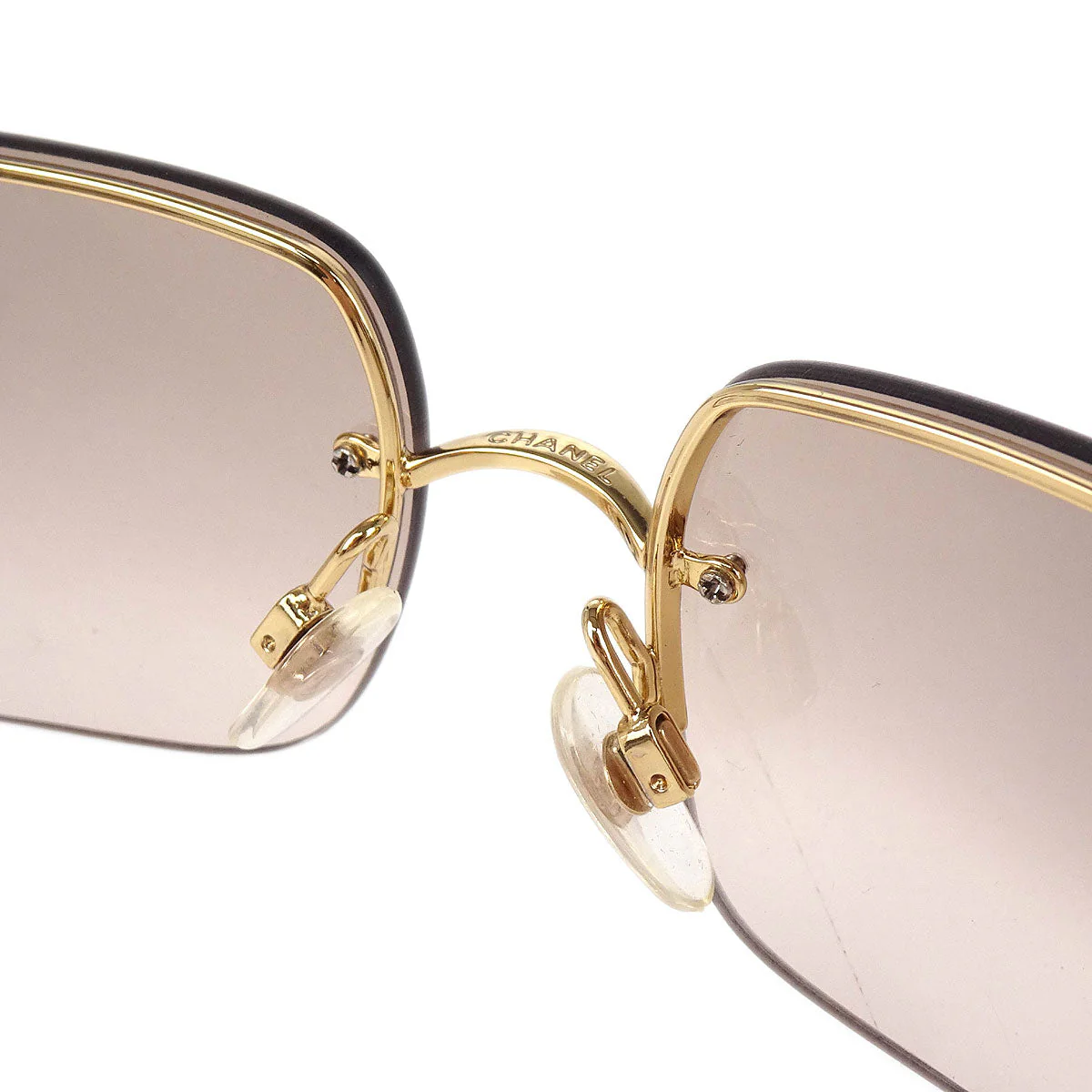 Chanel Sunglasses Eyewear Brown Rhinestone Small Good - Image 5