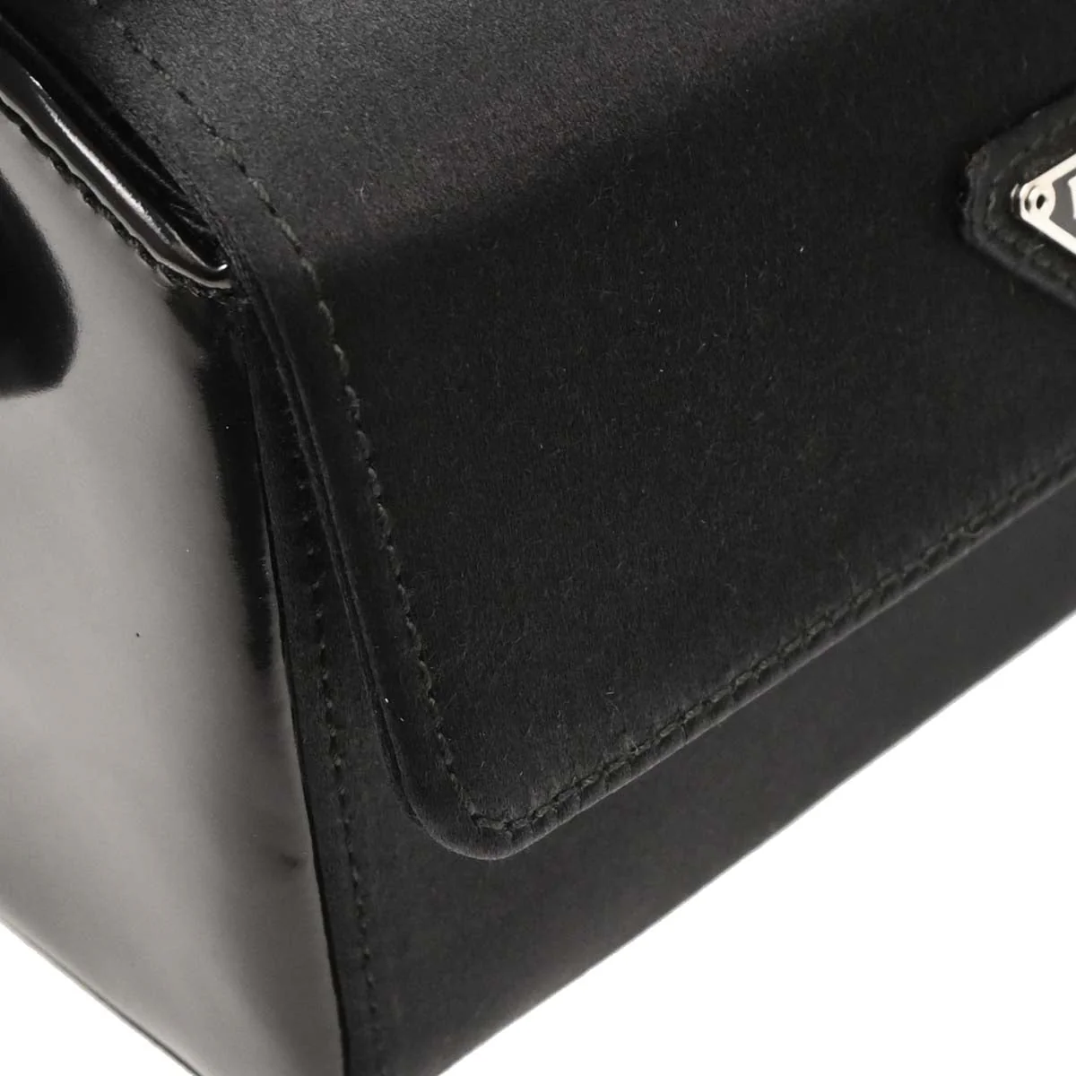 Prada Black Satin Vanity Handbag - Image 3