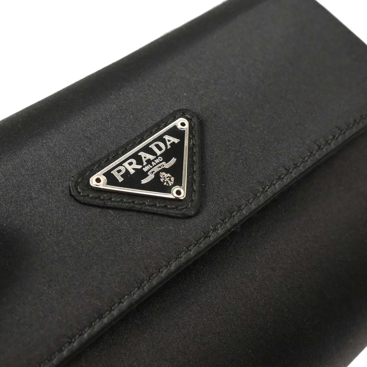 Prada Black Satin Vanity Handbag - Image 5