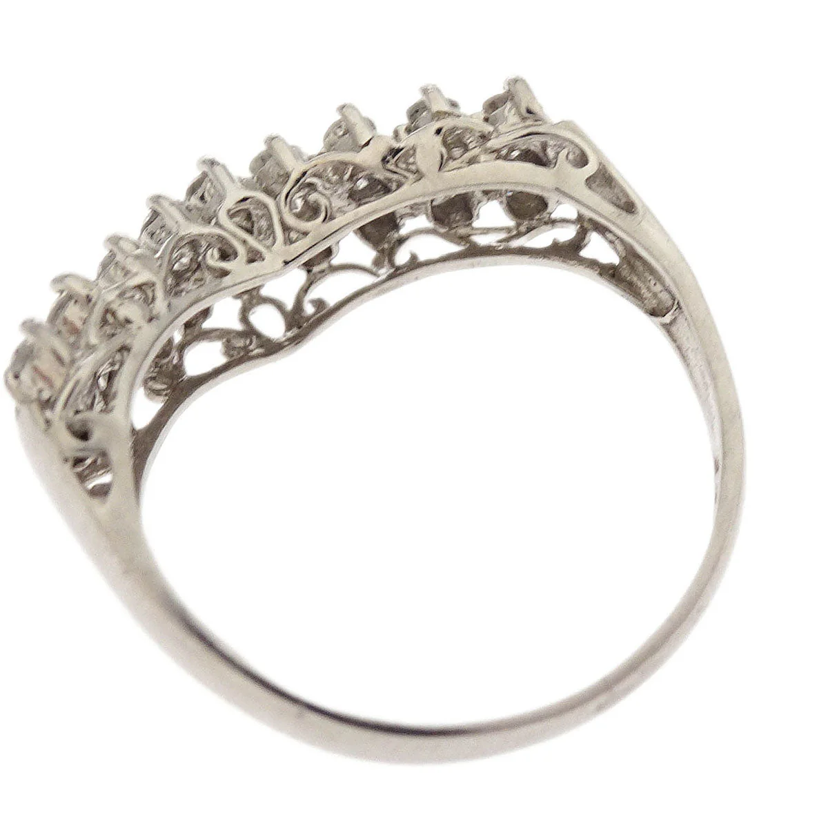 Ring Pt900 Diamond Silver #48 - Image 2