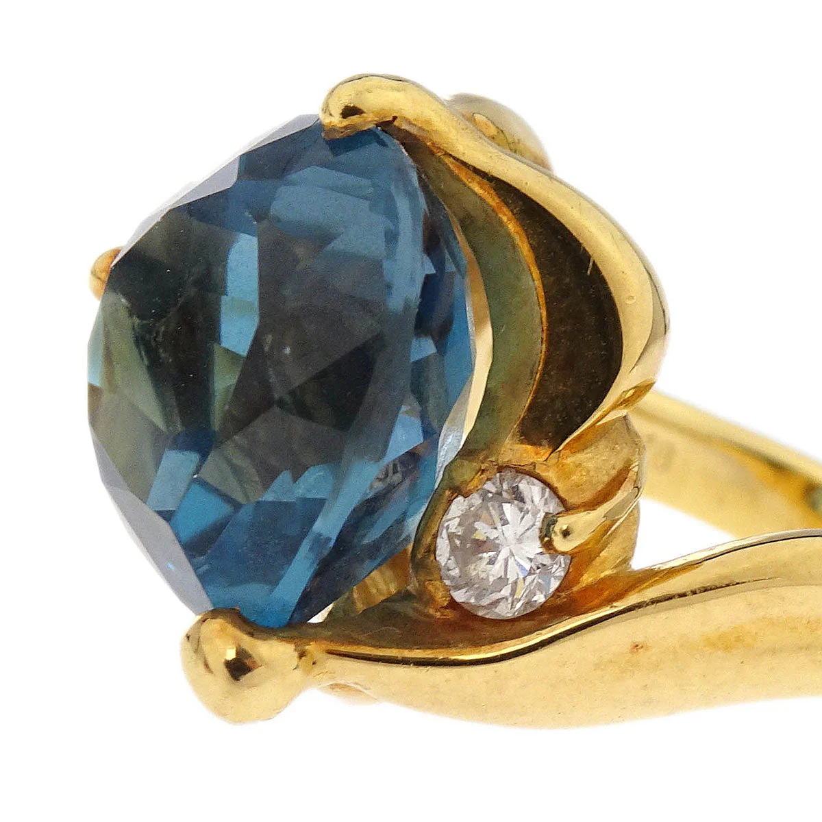 Ring 18K Sapphire Diamond Gold #51 - Image 4