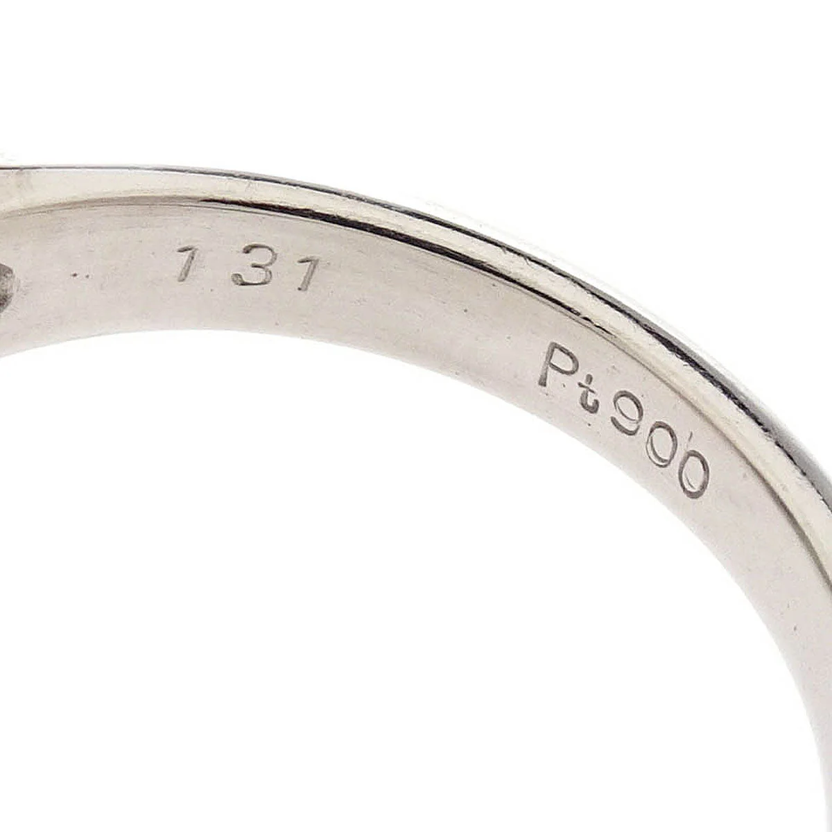 Ring Pt900 Jade Diamond Silver #50 - Image 3