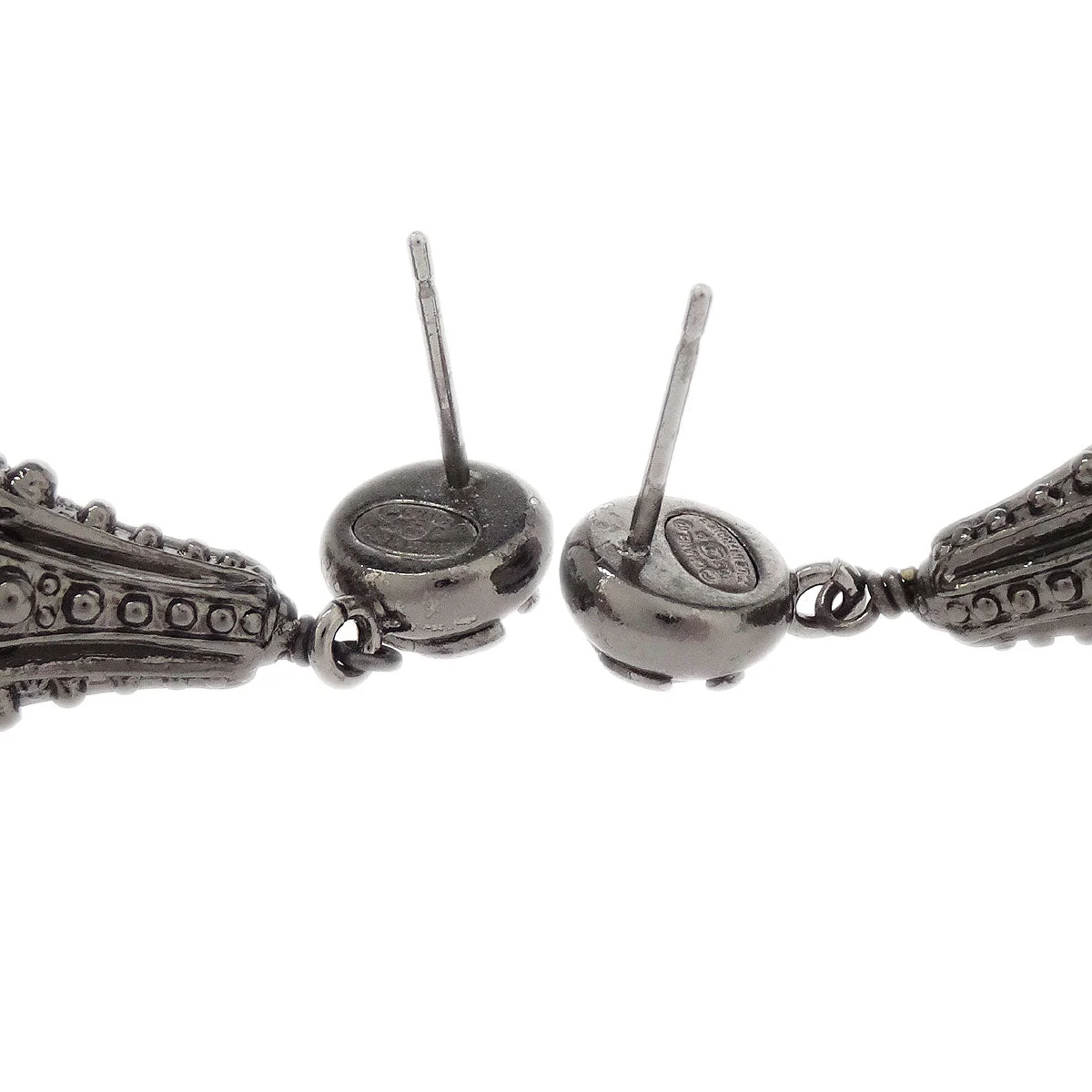 Chanel Costume Pearl Silver Dangle Piercing Earrings 03P - Image 3