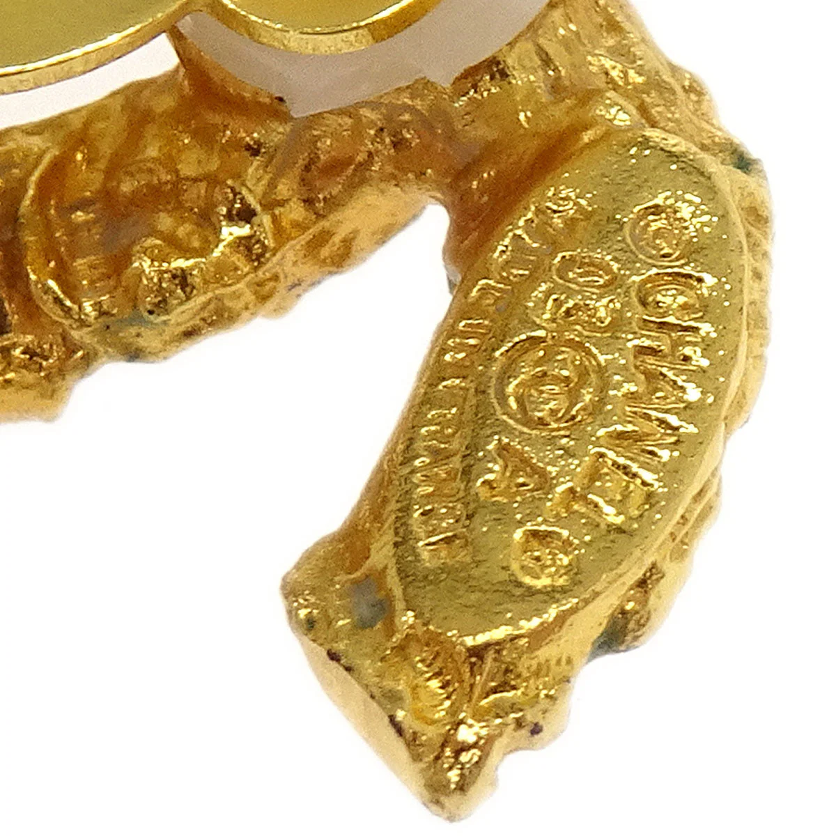 Chanel Fringe Charm CC Dangle Earrings Clip-On Gold 93A - Image 3