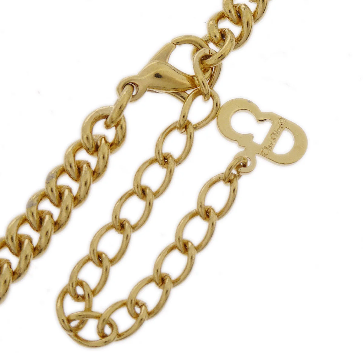 Christian Dior Necklace Pendant Gold Rhinestone - Image 4