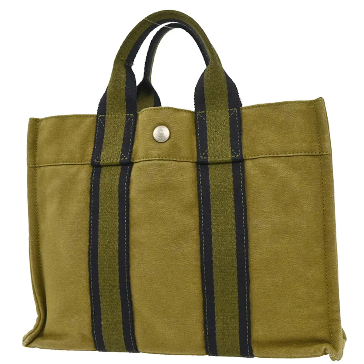 Hermes Khaki Canvas Fourre Tout PM Tote Handbag - Image 2