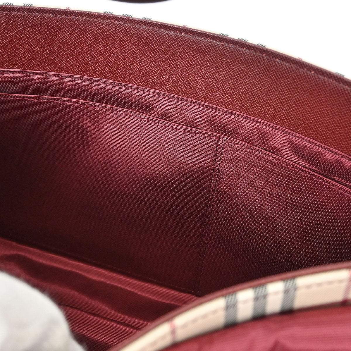 Burberry Beige Burberry Check Handbag - Image 10