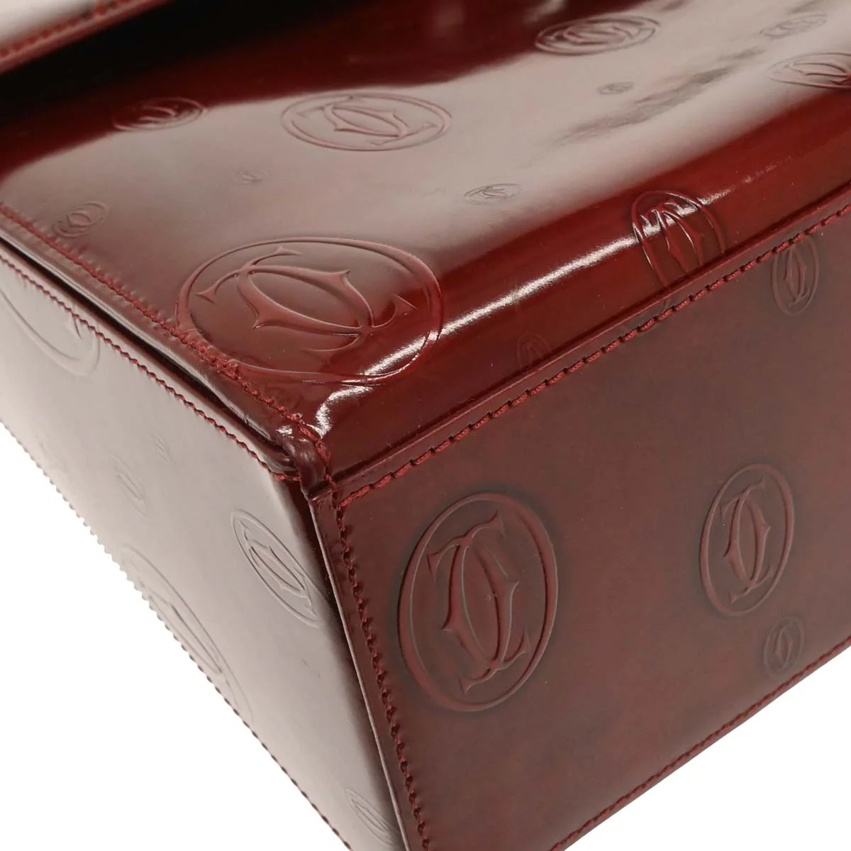 Cartier Bordeaux Patent Leather Happy Birthday Handbag - Image 4