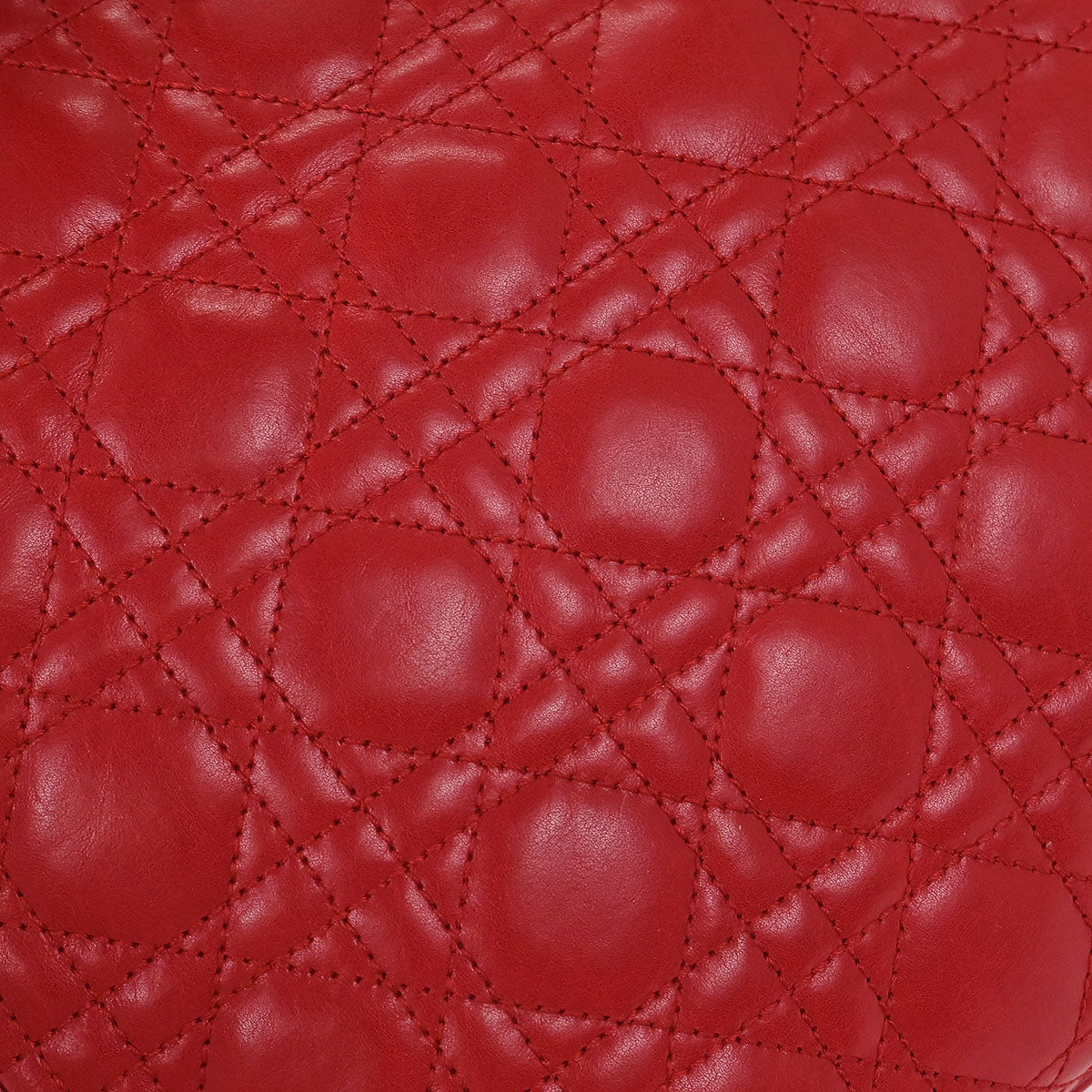 Christian Dior 2011 Red Lambskin Lady Dior Cannage 2way Shoulder Handbag - Image 6