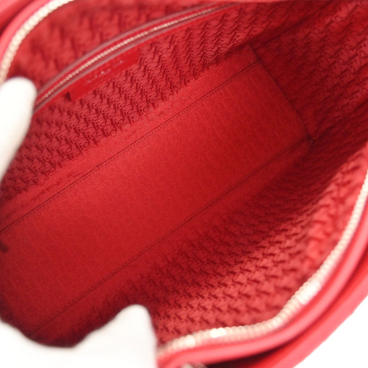 Christian Dior 2011 Red Lambskin Lady Dior Cannage 2way Shoulder Handbag - Image 9