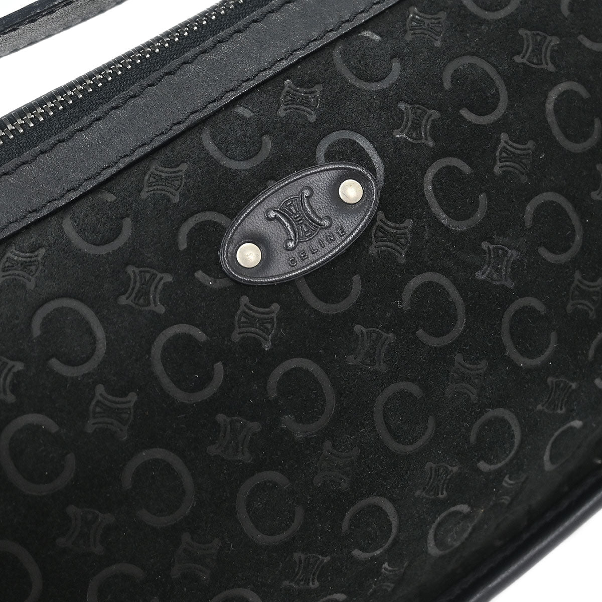 Celine Black Suede Leather C Macadam Handbag - Image 7