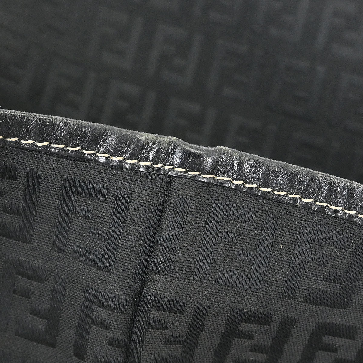 Fendi Black Canvas Zucchino Tote Handbag - Image 7