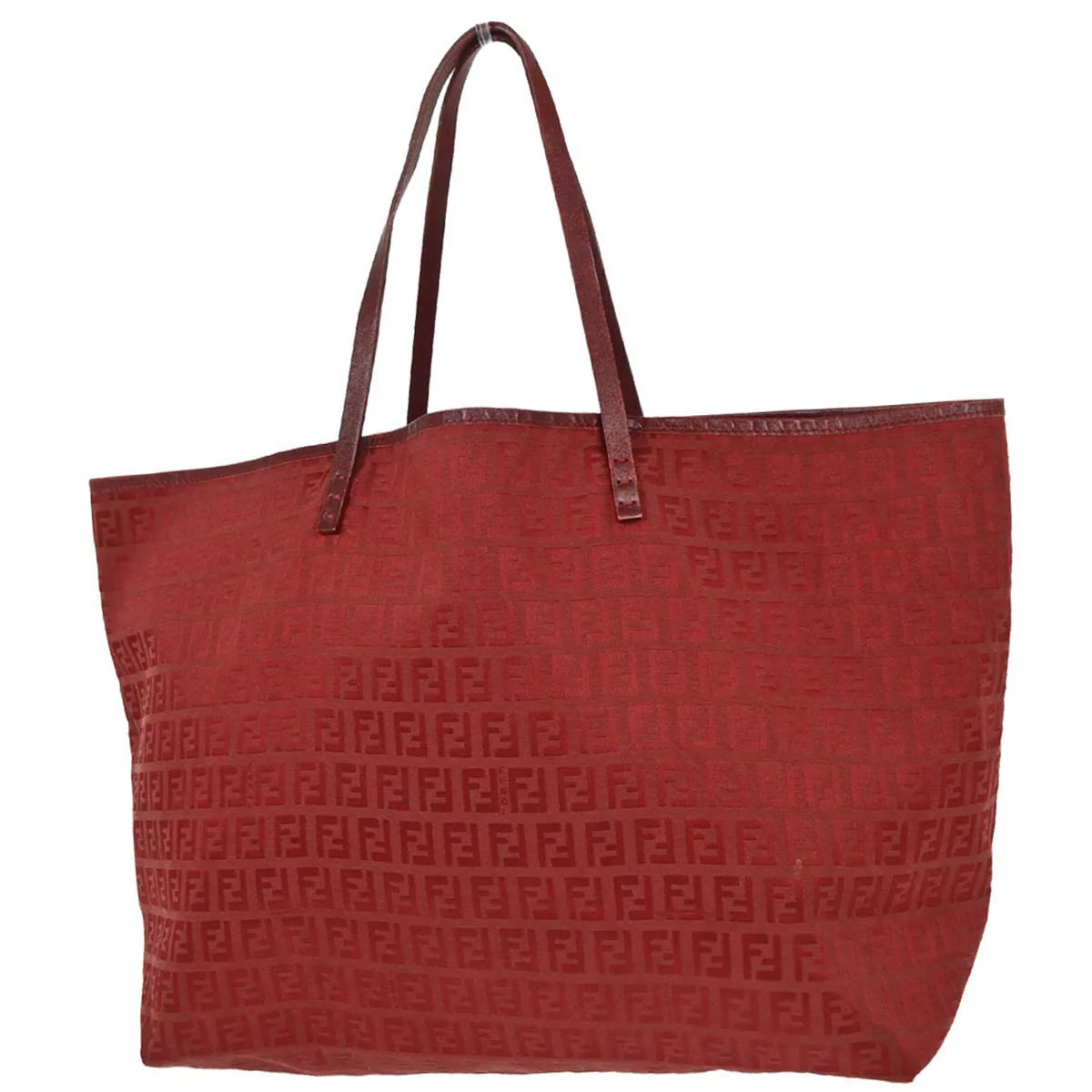 Fendi Red Canvas Zucchino Tote Handbag - Image 2
