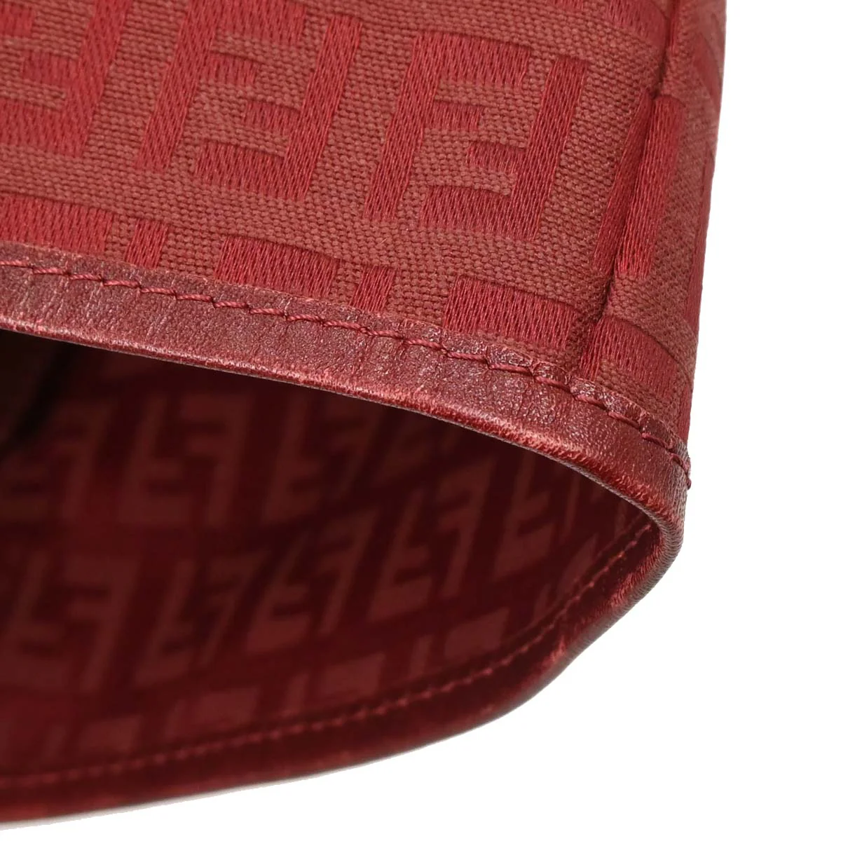 Fendi Red Canvas Zucchino Tote Handbag - Image 4