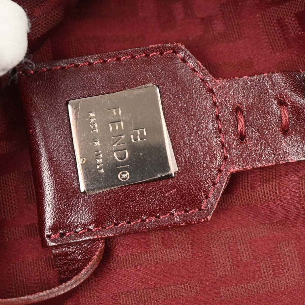 Fendi Red Canvas Zucchino Tote Handbag - Image 9