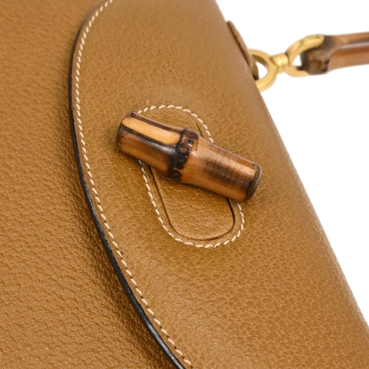 Gucci Brown Pigskin Bamboo 2way Shoulder Handbag - Image 6