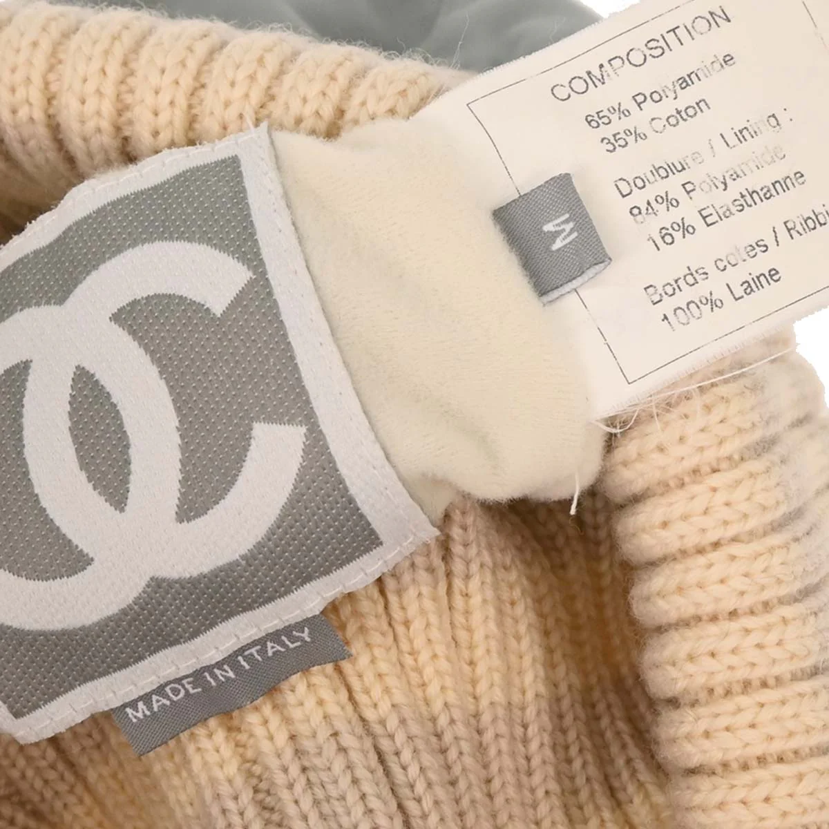 Chanel Light Blue Knit Cap Hat Sport Line #M Small Good - Image 6