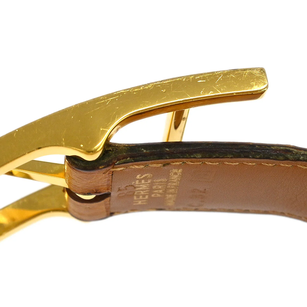 Hermes * Brown Ostrich Belt #85 Small Good - Image 6