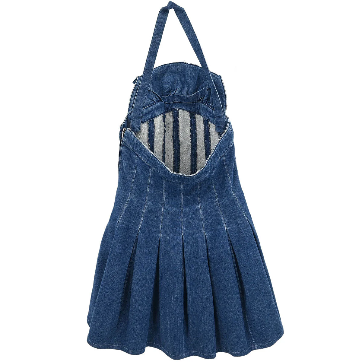 Chanel 2007 Denim Halter Dress Indigo #36 - Image 2