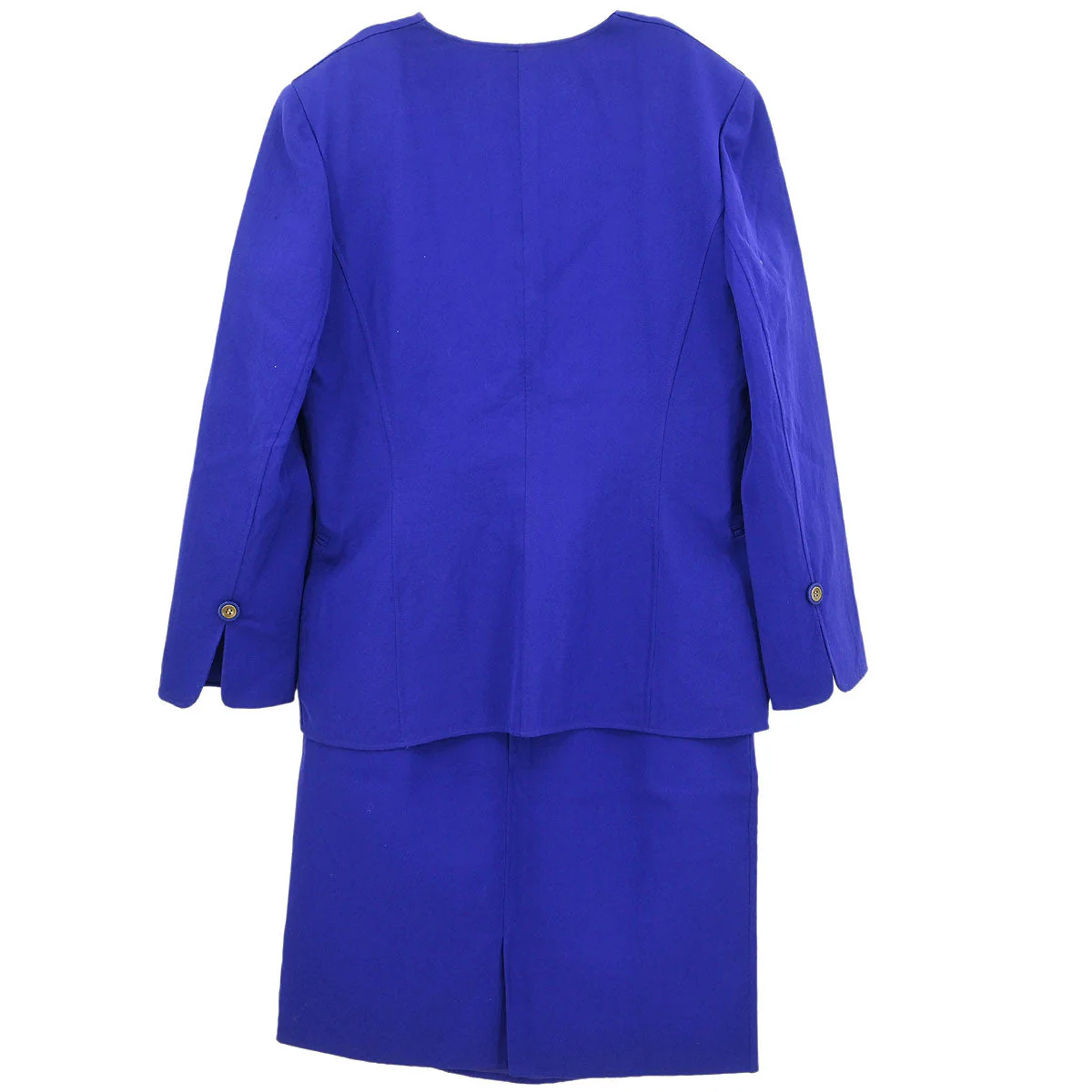 Christian Dior Setup Suit Jacket Skirt Purple #40–42 - Image 2