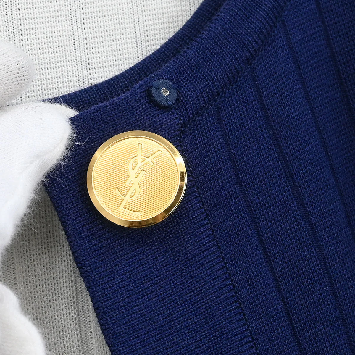 Yves Saint Laurent Setup Cardigan Dress Navy #M - Image 6