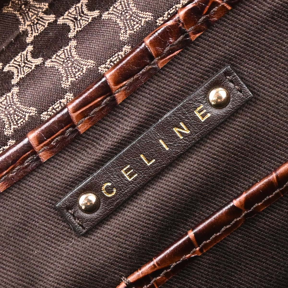 Celine Brown Macadam Handbag - Image 9