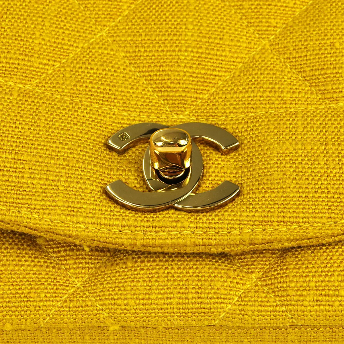 Chanel * 1991-1994 Diana Small Yellow Linen - Image 3