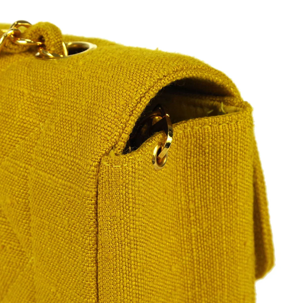 Chanel * 1991-1994 Diana Small Yellow Linen - Image 5
