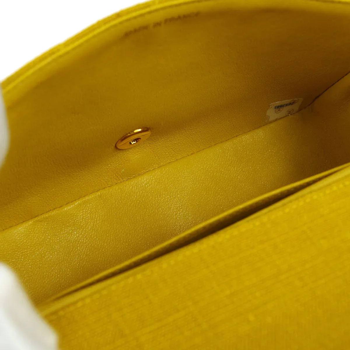 Chanel * 1991-1994 Diana Small Yellow Linen - Image 8