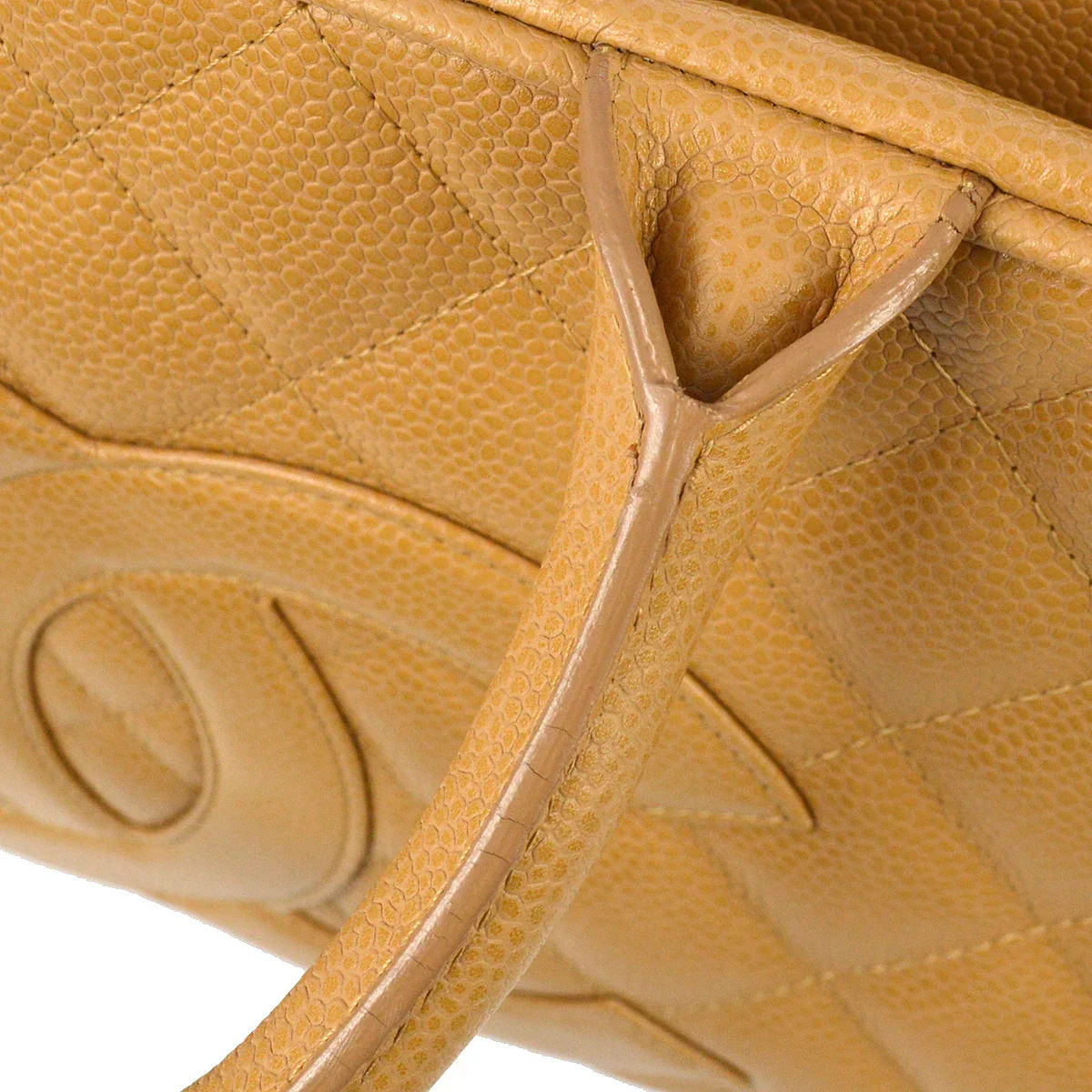 Chanel 2004-2005 Beige Caviar Bowling Bag 37 - Image 7