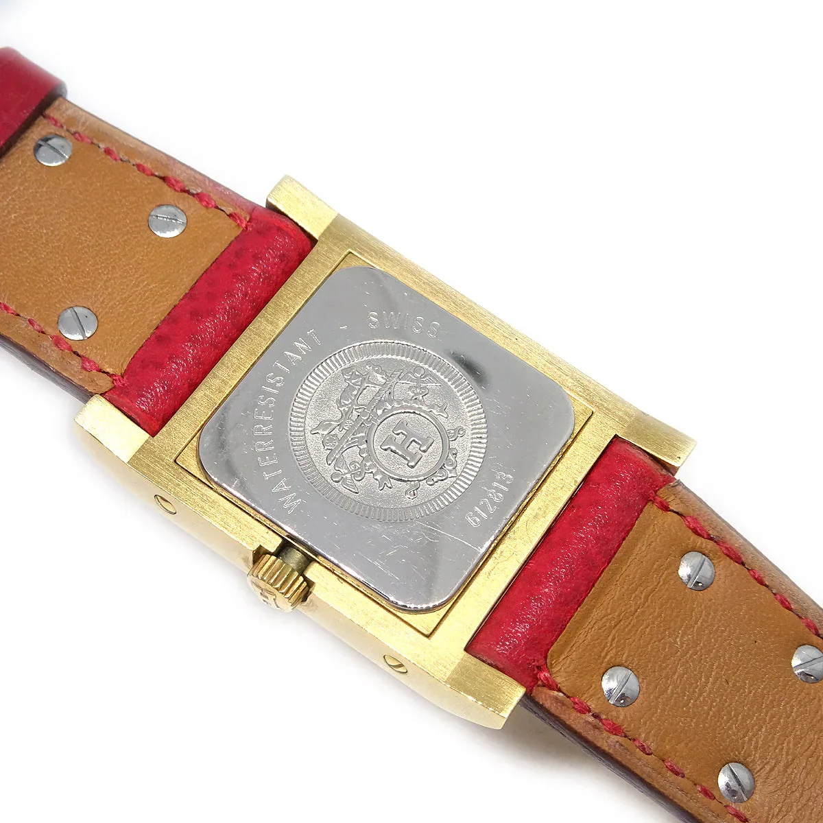 Hermes 1994 Medor Watch Red Courchevel - Image 5