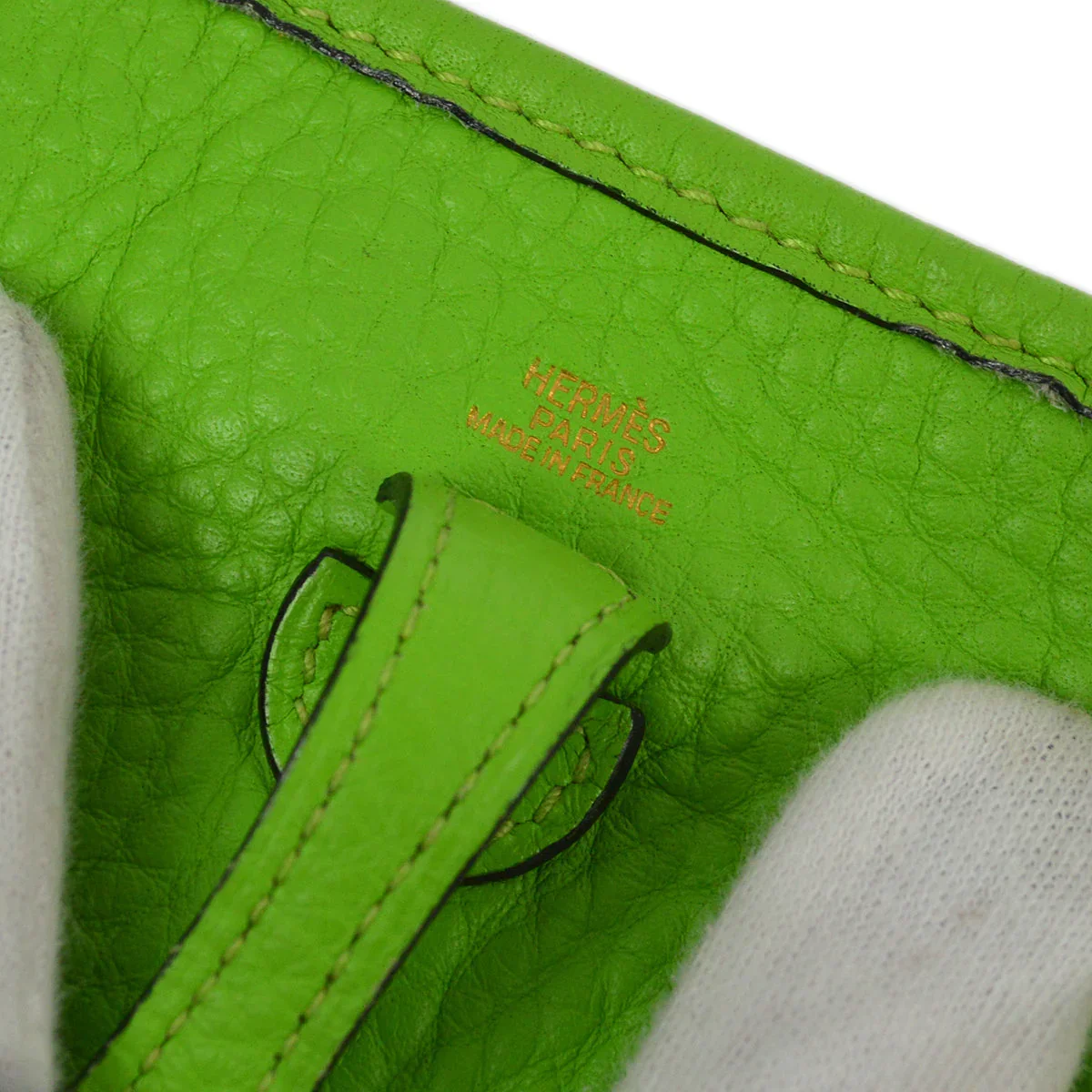 Hermes 2003 Green Taurillon Clemence Evelyne TPM Shoulder Bag - Image 10