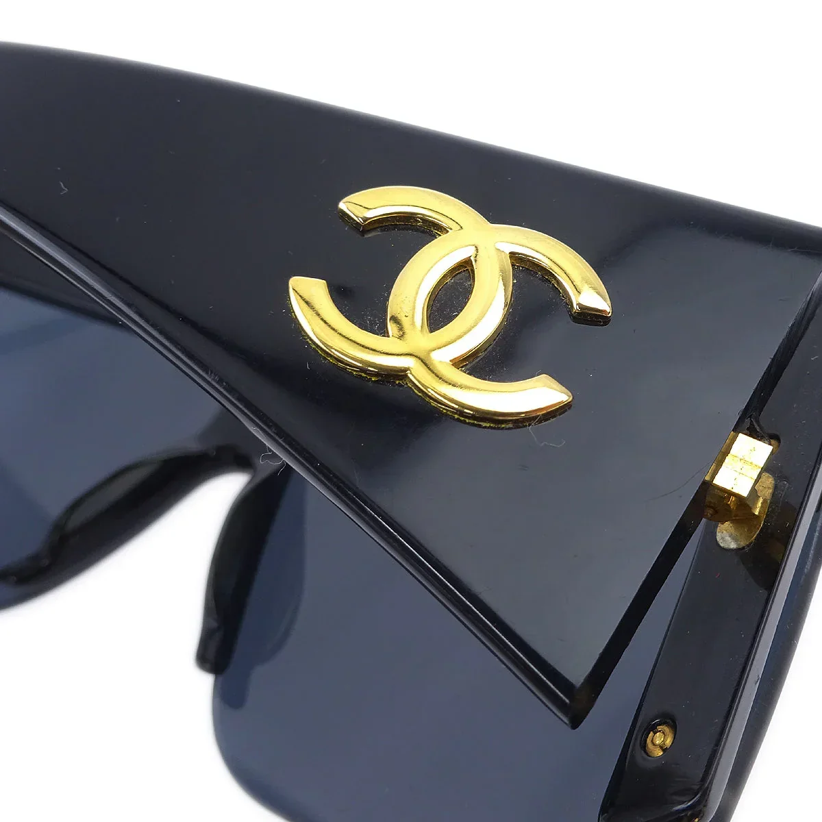 Chanel Chain Sunglasses Eyewear Black Small Good - Image 4