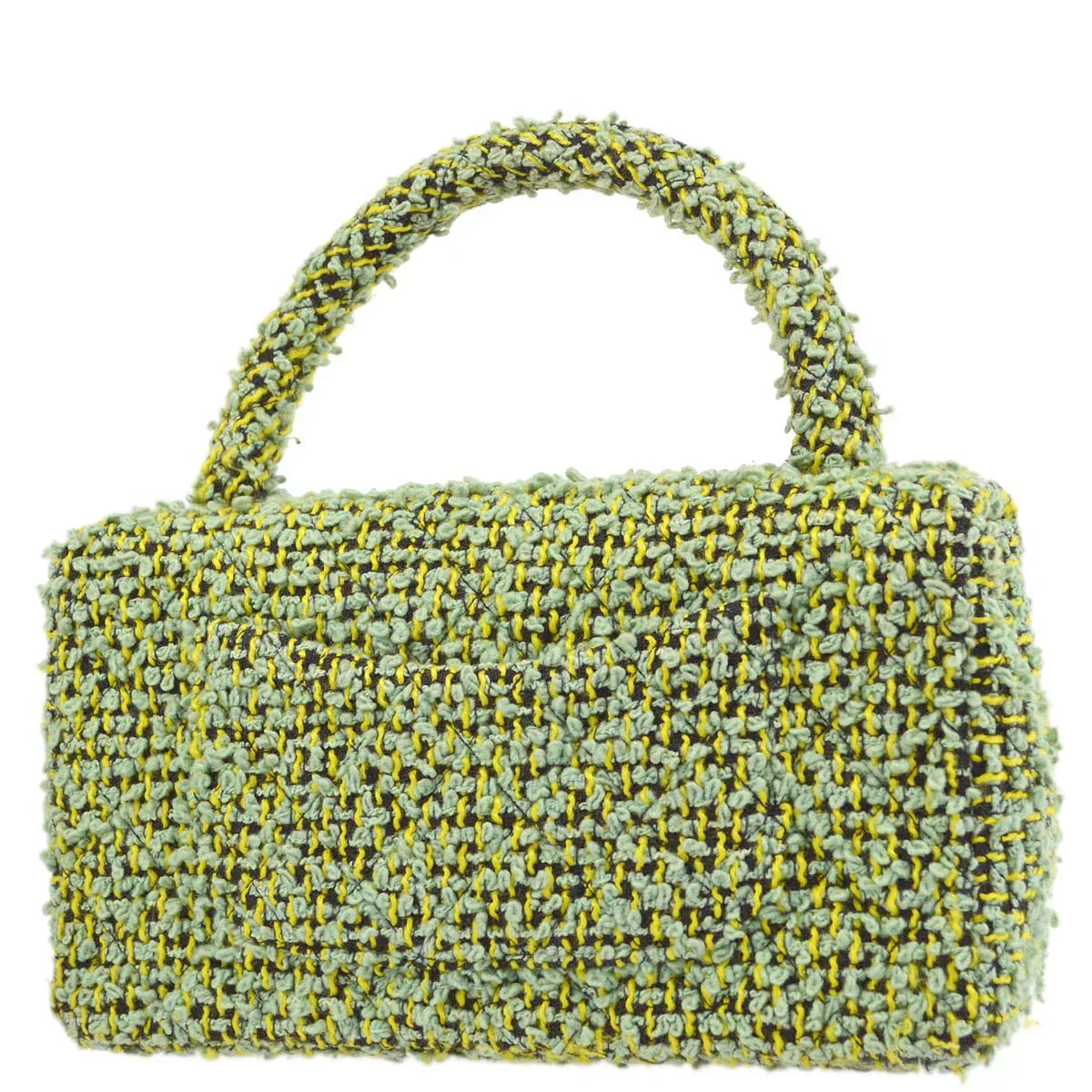 Chanel 1994-1996 Green Tweed Classic Single Flap 2 in 1 Handbag Set - Image 2