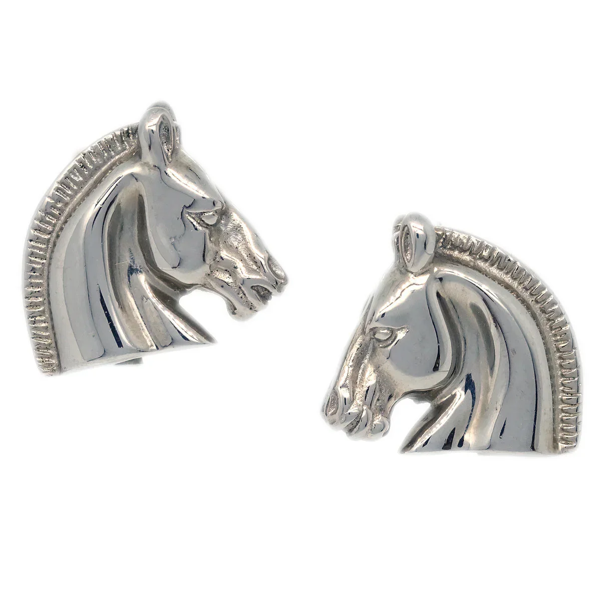 Hermes Bijouterie Fantaisie Horse Head Earrings Clip-On