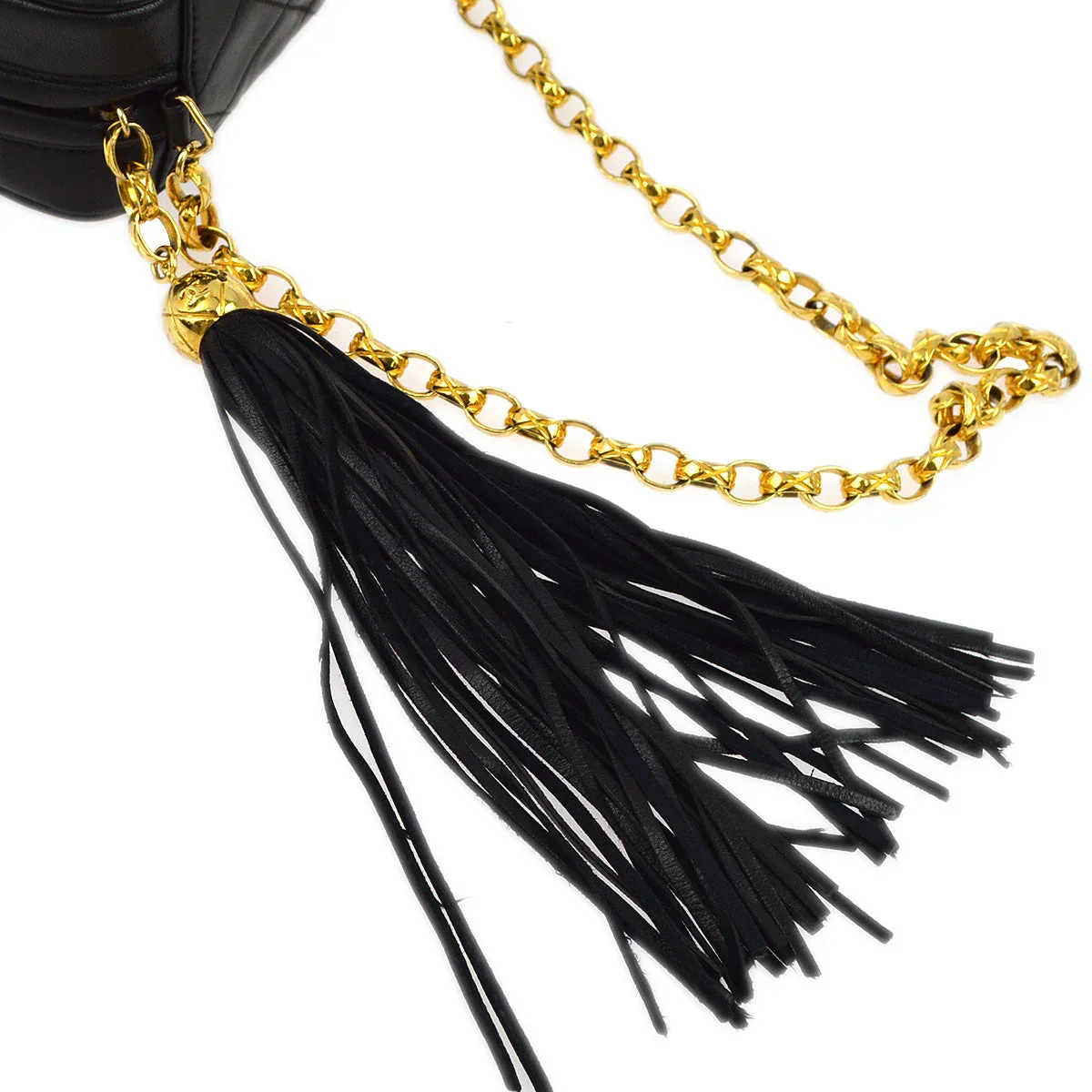 Chanel 1989-1991 Black Lambskin Camera Bag Mini - Image 4