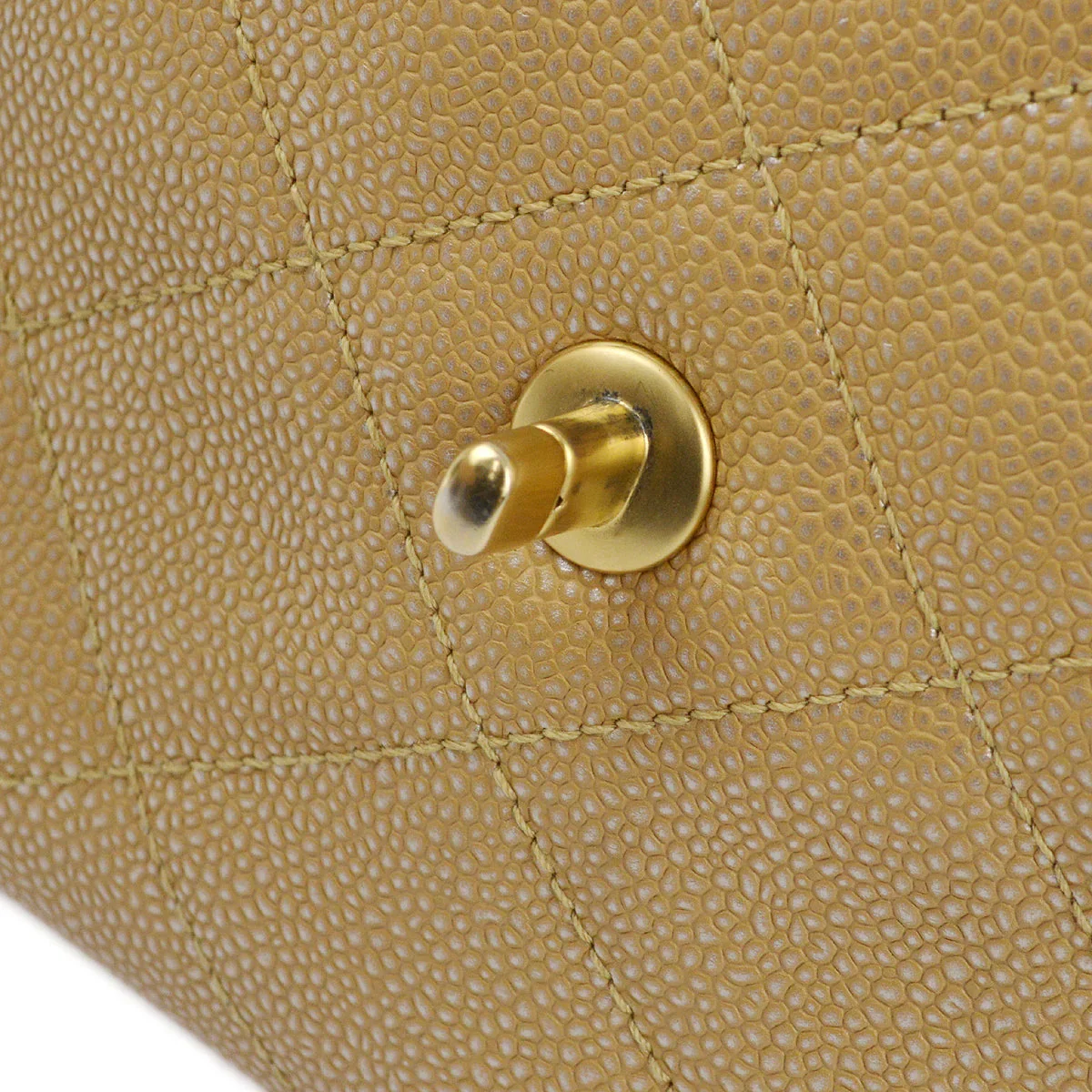 Chanel 2000-2001 Beige Caviar Chain Shoulder Bag 25 - Image 10